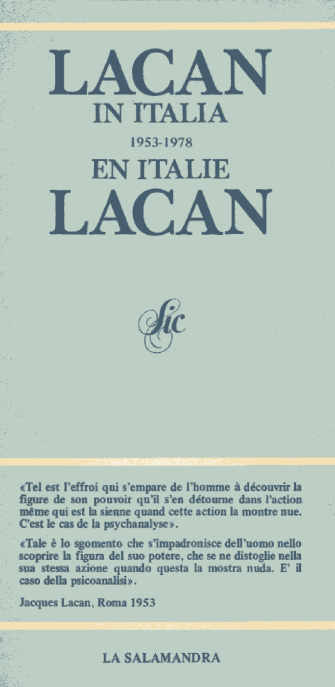 Copertina del libro Lacan in Italia